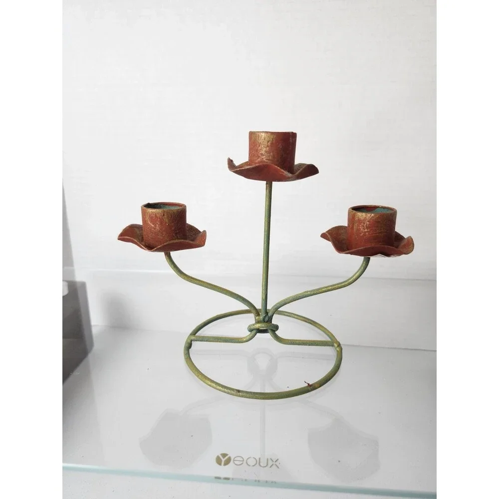 Husna Imports 3 Tier Wrought Iron Candelabra.